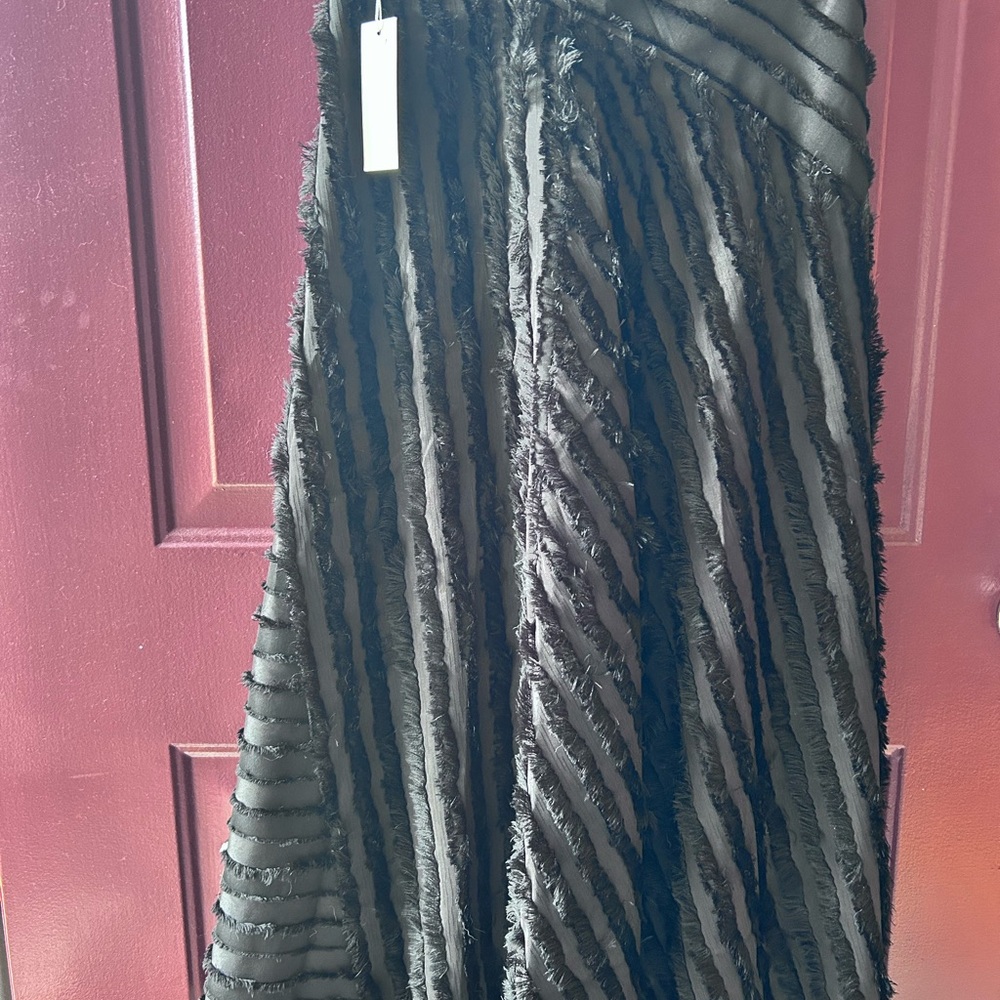 Rebecca Taylor black Feathered style maxi dress.